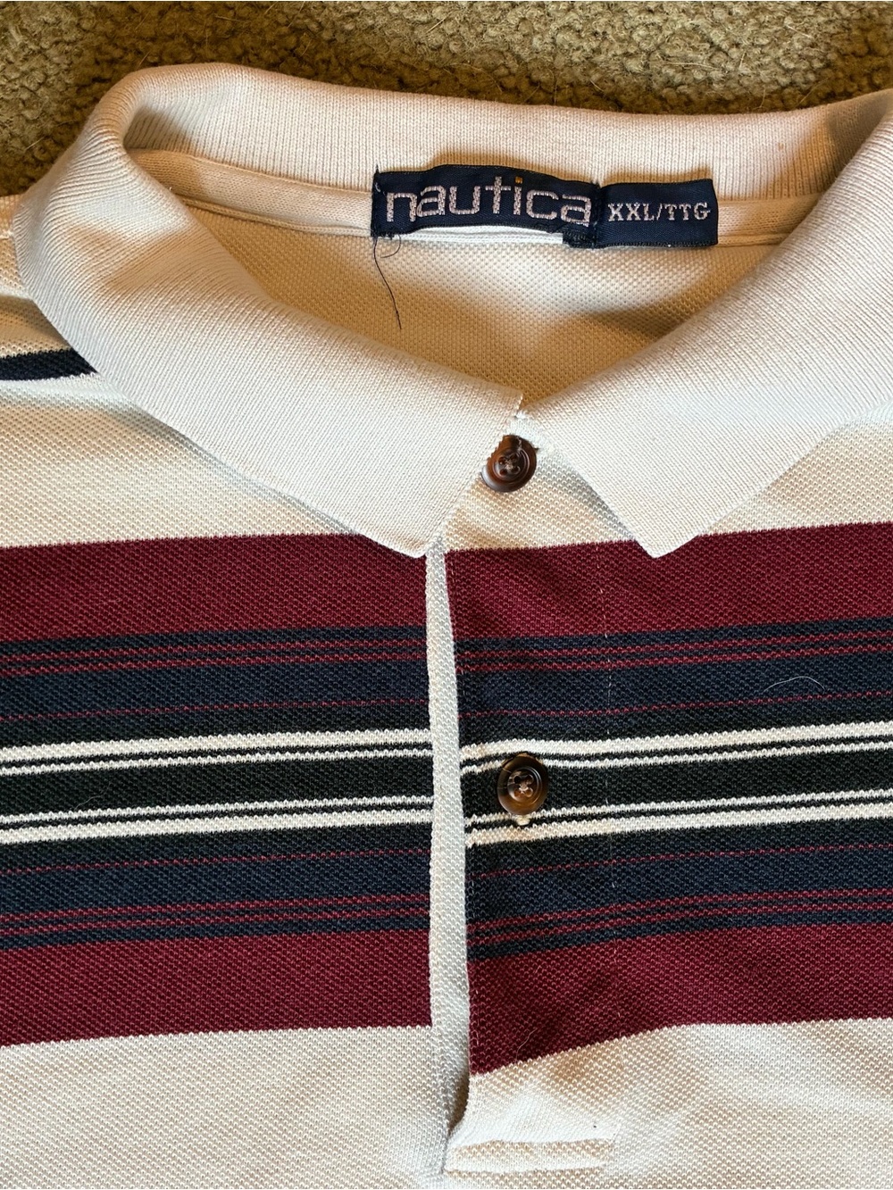 Nautica Long Sleeve Polo/Dress Shirt Combo Striped 100% Cotton Men's XXL - Picture 5 of 10